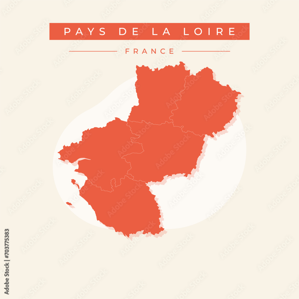 Vector illustration vector of Pays de la Loire map France Vector illustration vector of Pays de la Loire map France