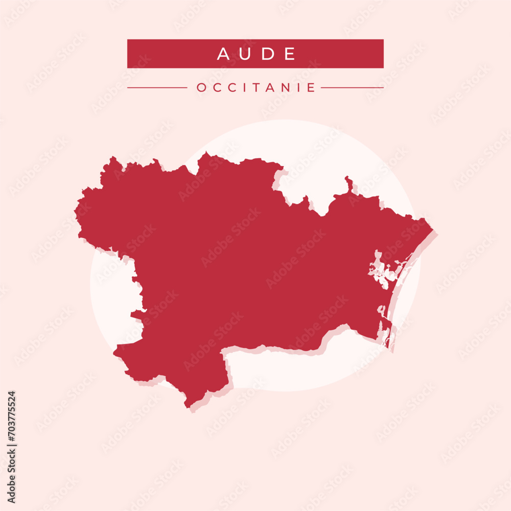 Vector illustration vector of Aude map France Vector illustration vector of Aude map France
