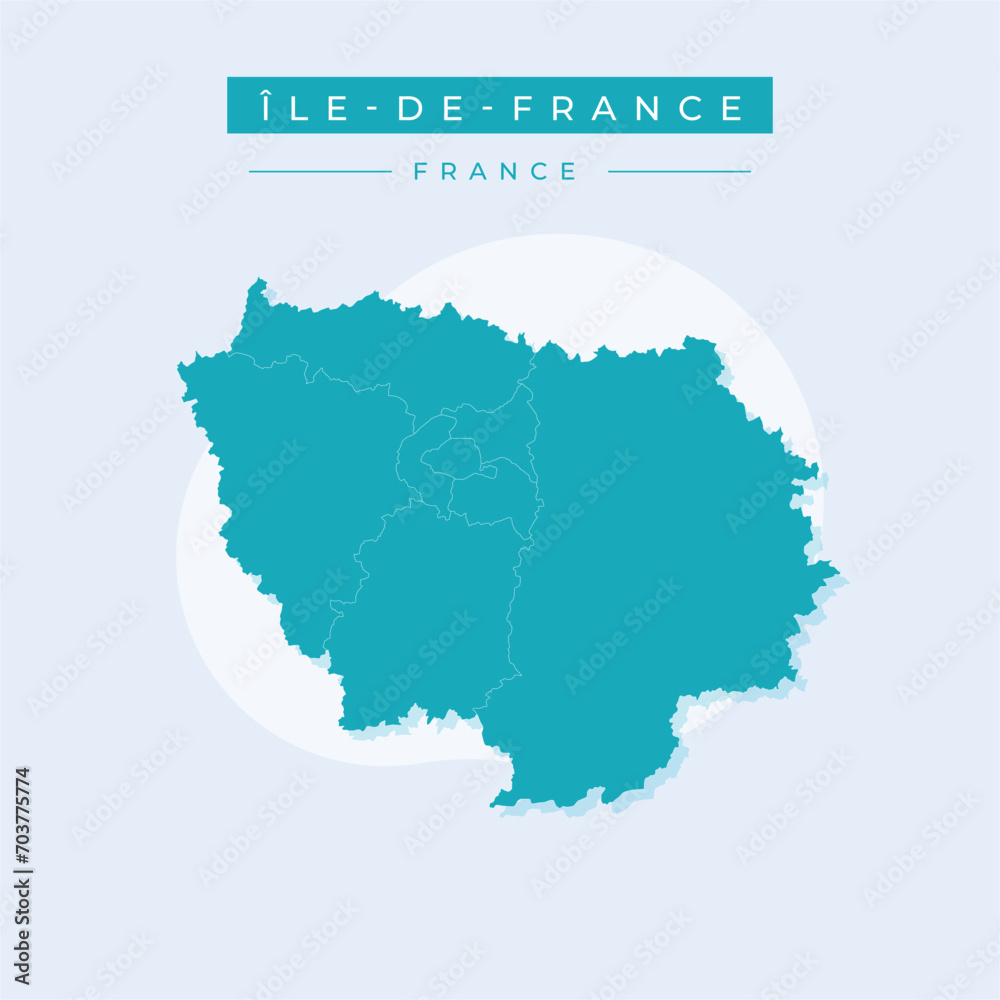 Vector illustration vector of ile-de-France map France