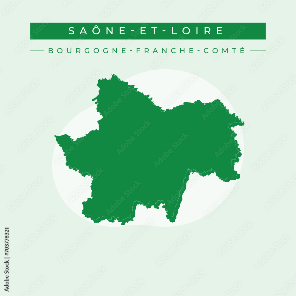 Vector illustration vector of Saône-et-Loire map France