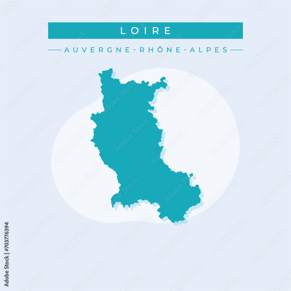 Vector illustration vector of Loire map France Vector illustration vector of Loire map France