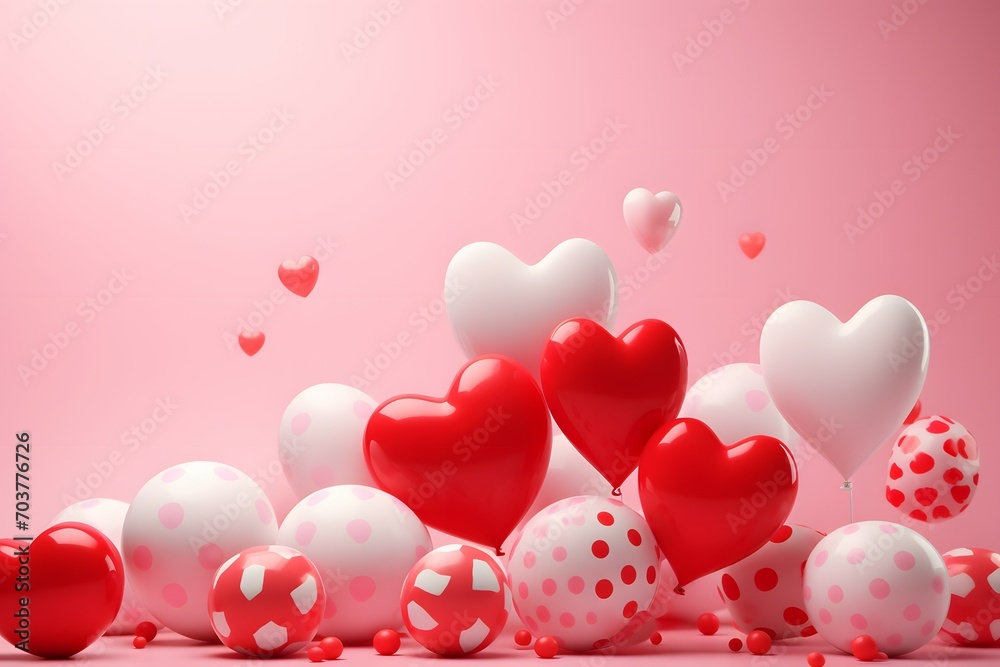 Valentine's Day Celebration: Heart-Shaped Balloon Cluster