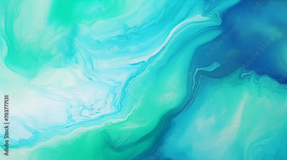 Abstract watercolor paint. Background by teal color blue and green with liquid fluid texture for background, banner