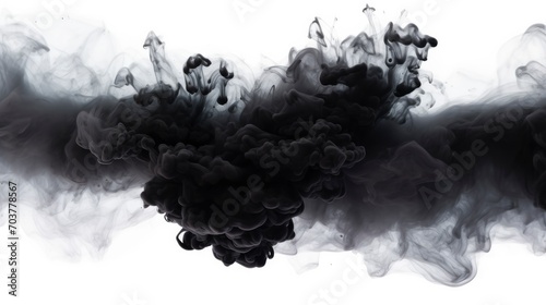 Abstract black powder splash background, paint brush