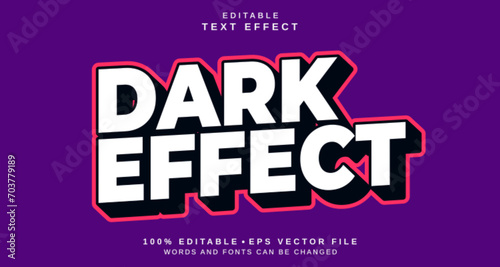 Editable text style effect - Dark Effect text style theme.