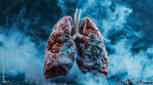 Lung disease frome smoking and air pollution photo