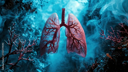 Lung disease frome smoking and air pollution photo