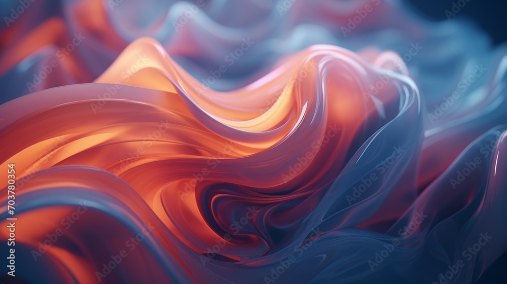 Obraz premium Generative AI Swirling, fluid shapes inspired by nature, generating an abstract background.