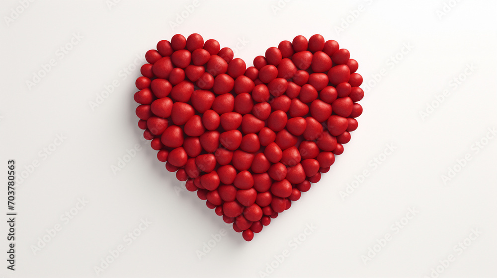 Decorative heart of the little red hearts on white background Decorative heart of the little red hearts on white background