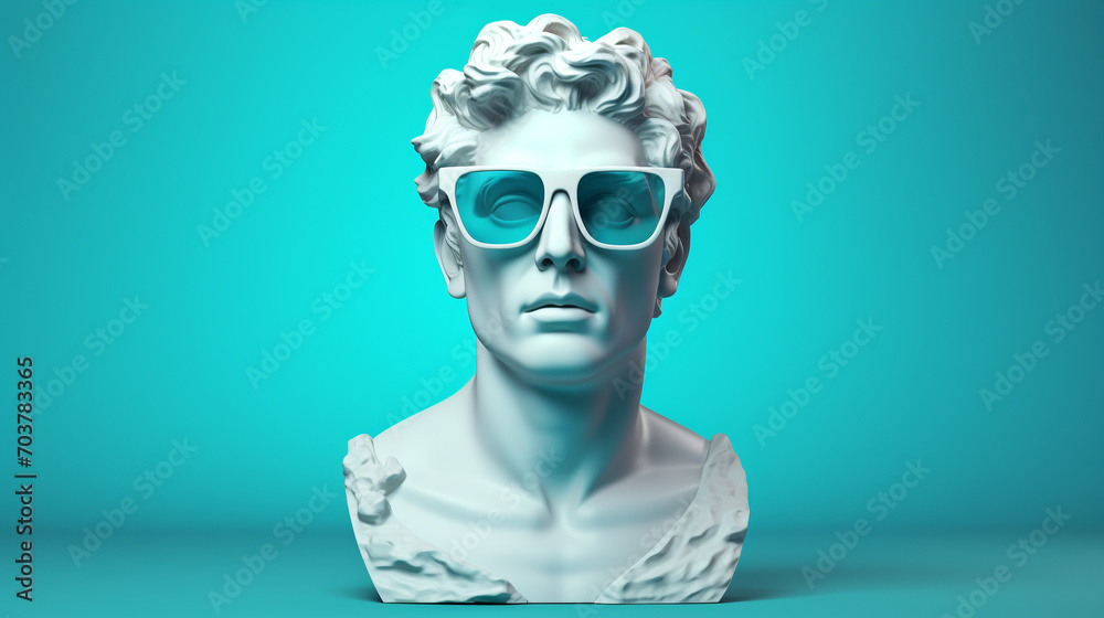 Classic with a Twist: Modern Sunglasses on an Antique Bust in Minimal Art