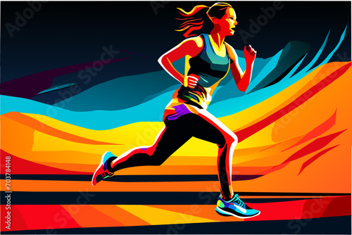 Runner's determined stride. vektor illustation