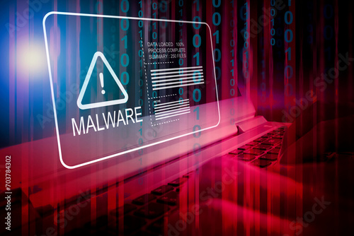 malware detection , virus alert , security awareness concept