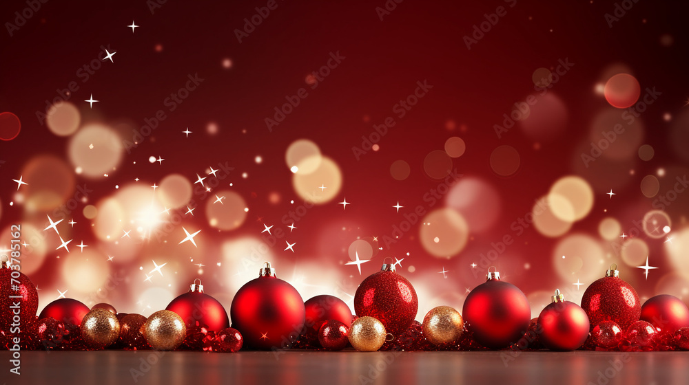 Festive Banner Bliss: Christmas Decoration Background with Baubles Festive Banner Bliss: Christmas Decoration Background with Baubles