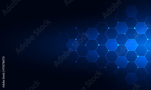 Fototapeta Naklejka Na Ścianę i Meble -  Abstract technology background and design element with hexagons pattern and geometric shapes