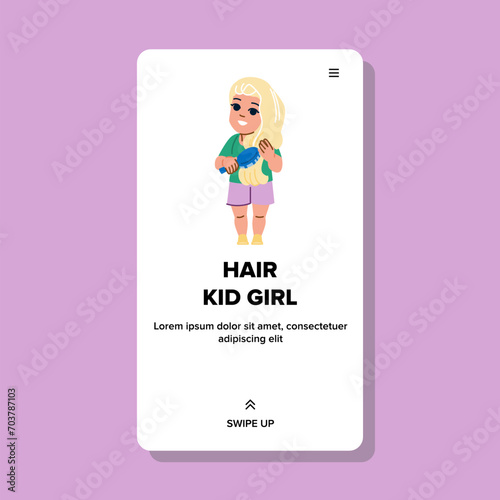asian hair kid girl vector. child school, back excited, order yellow asian hair kid girl web flat cartoon illustration