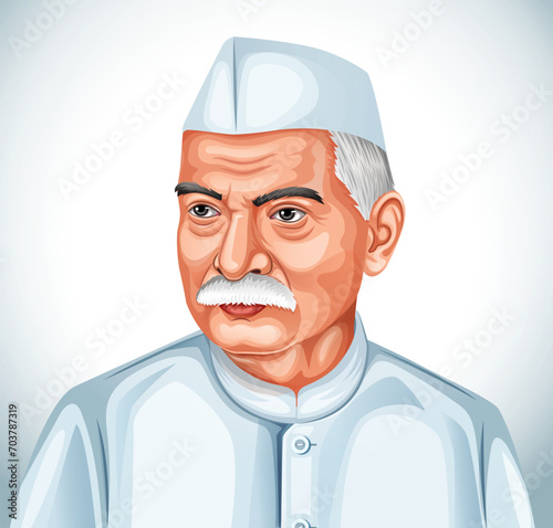 Vector illustration of Freedom Fighter Rajendra Prasad and National Hero 