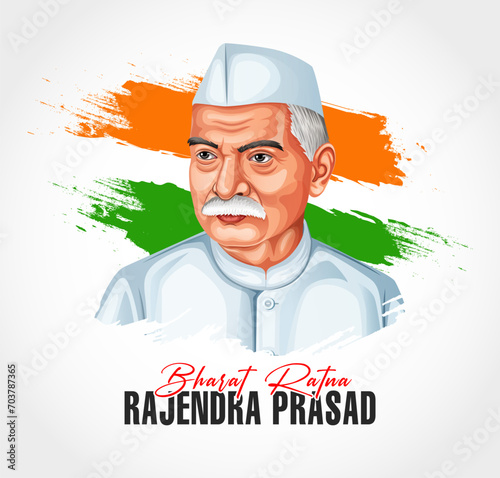 Vector illustration of the First President and Freedom Fighter of India photo