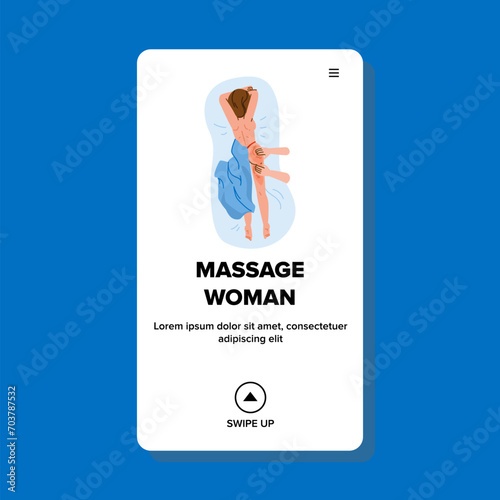 spa massage woman vector. treatment beauty, body relax, therapist wellness spa massage woman web flat cartoon illustration