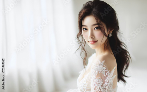 Bride at a wedding, woman wearing a white wedding dress Free Download Bride at a wedding, woman wearing a white wedding dress - GFXLoad