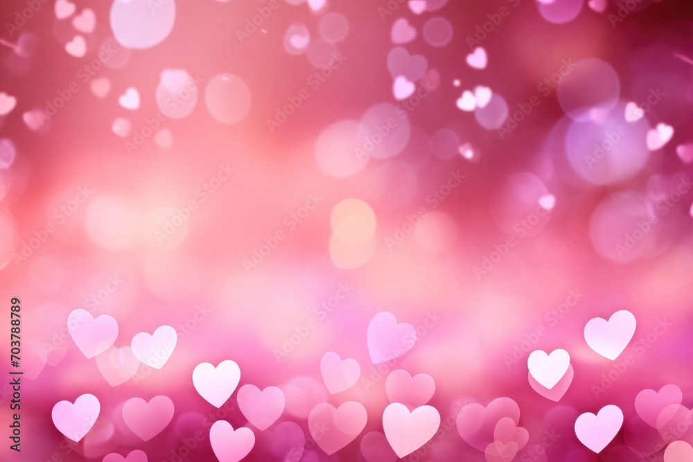Valentine's day background with hearts. Generative AI