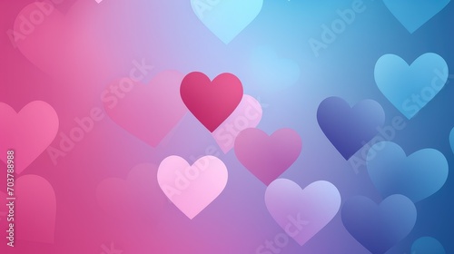 Valentine's day background with hearts. Generative AI