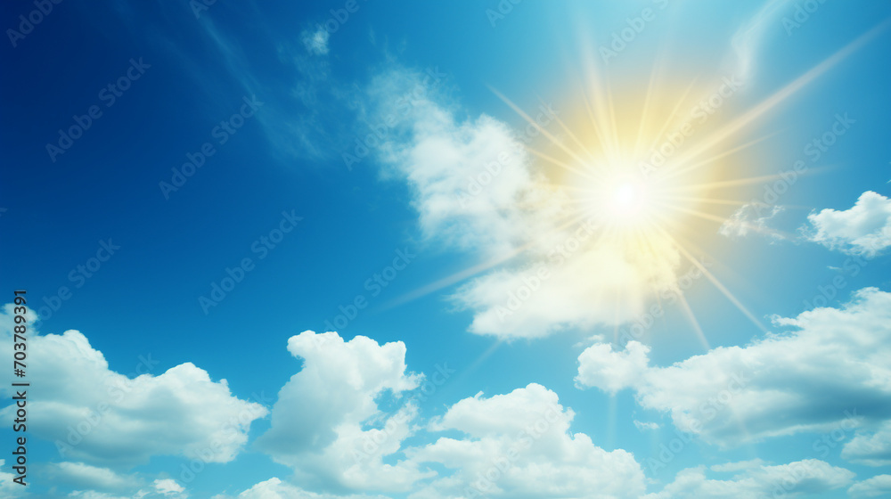 Heatwave Horizon: Bright Sun Dominating the Sky in Hot Summer Weather