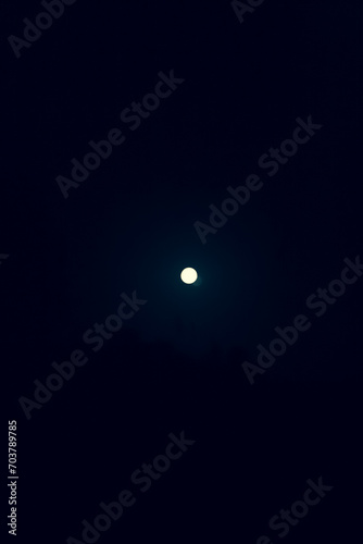 Full moon night landscape macro shot.