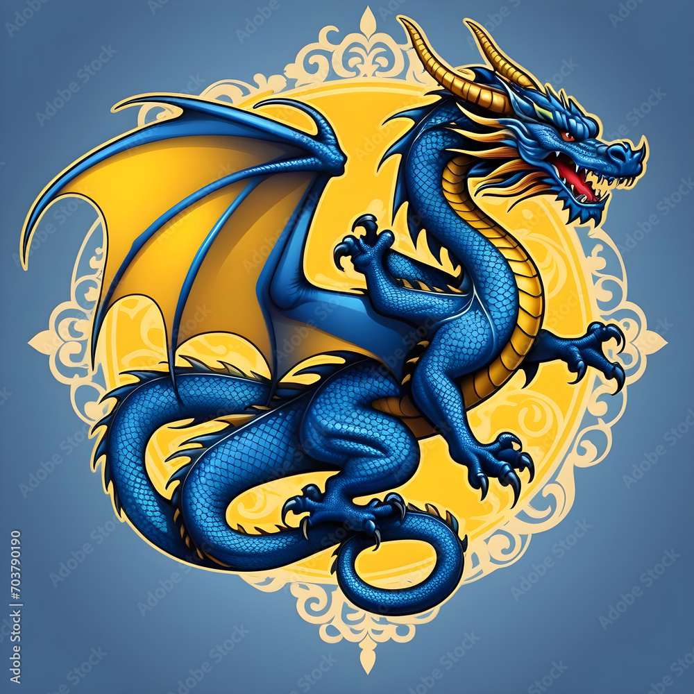 Obraz premium blue dragon
