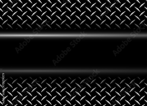Background 3D silver black metallic, 3d diamond plate sheet metal texture.