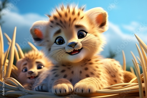 cute cartoon cheetah cub