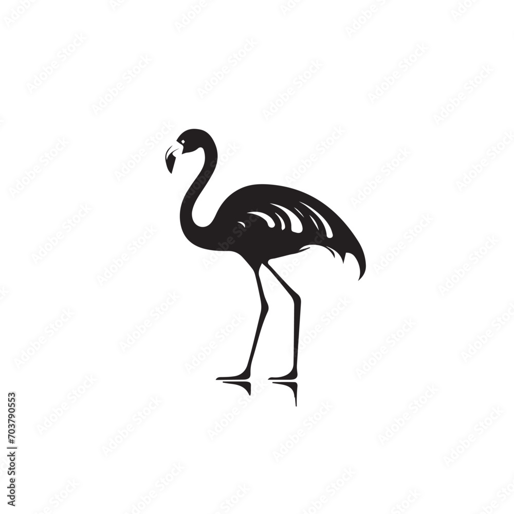 Flamingo in cartoon, doodle style. Isolated 2d vector illustration in logo, icon, sketch style, Eps 10, black and white. AI Generative Flamingo in cartoon, doodle style. Isolated 2d vector illustration in logo, icon, sketch style, Eps 10, black and white. AI Generative