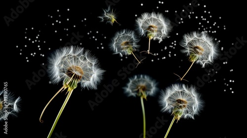 Close-Up of Delicate Dandelion Spores Blowing Away in Summer Breeze - Nature s Breath-taking Seed Dispersal