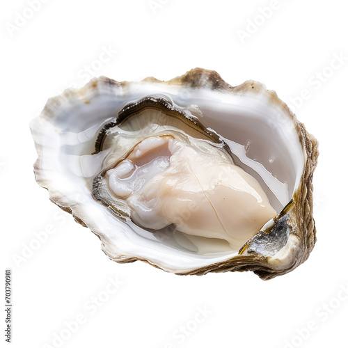 Fresh oyster. Opened Oysters isolated on white background