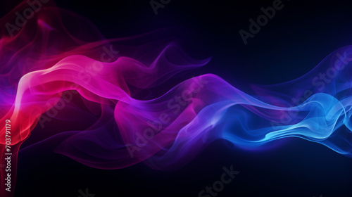 Neon Dreamscape: Colorful Abstract Fog Dancing on a Black Canvas