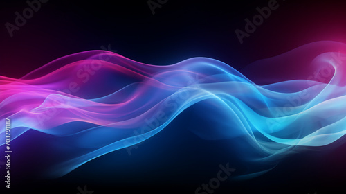 Neon Dreamscape: Colorful Abstract Fog Dancing on a Black Canvas