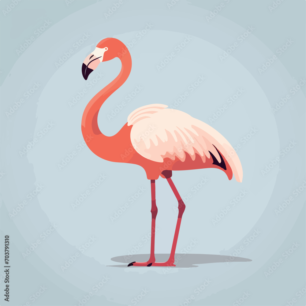 Fototapeta premium Flamingo in cartoon, doodle style. Isolated 2d vector illustration in logo, icon, sketch style, Eps 10. AI Generative