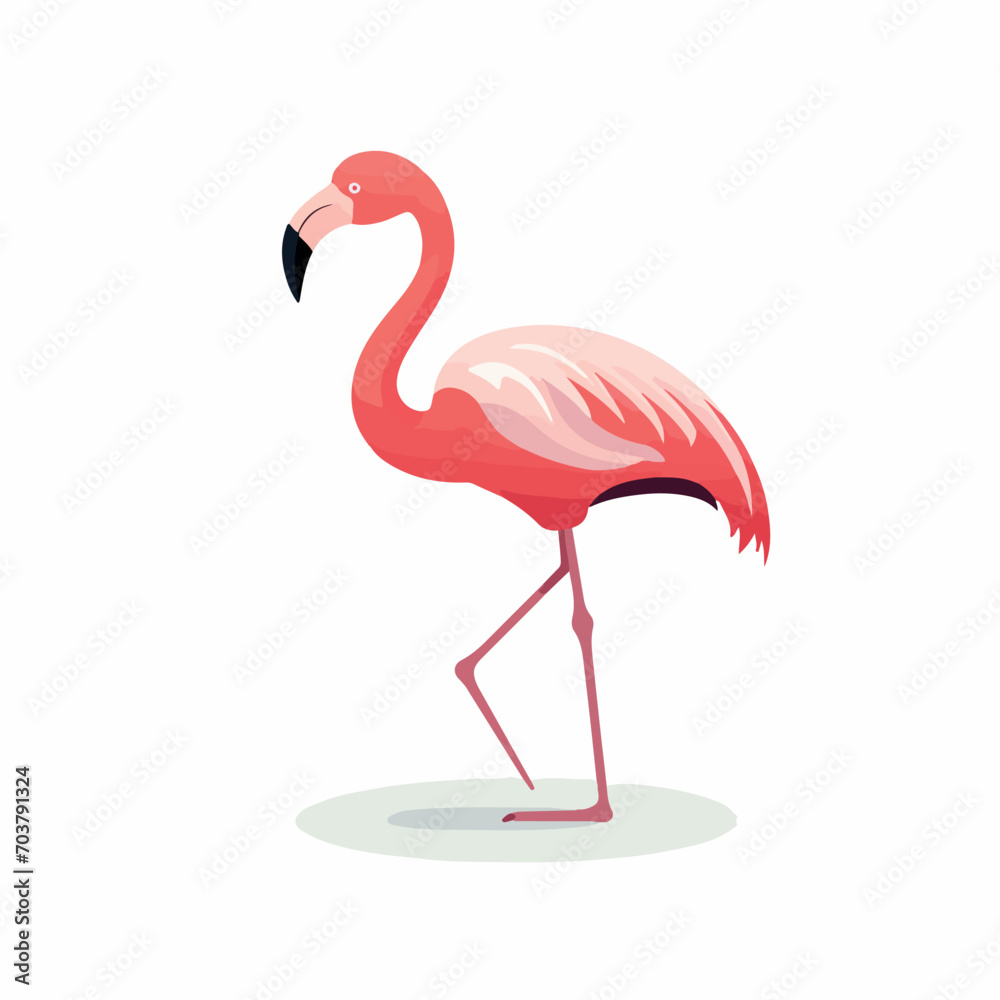 Fototapeta premium Flamingo in cartoon, doodle style. Isolated 2d vector illustration in logo, icon, sketch style, Eps 10. AI Generative