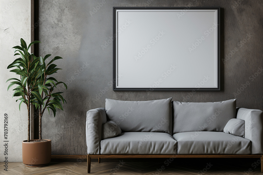 Plain White A2 Poster Frame in Modern Eclectic Studio, Interior Photography with Natural Light Plain White A2 Poster Frame in Modern Eclectic Studio, Interior Photography with Natural Light