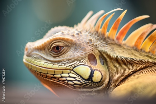 tail of sunning iguana  close view