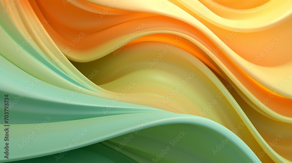 Obraz premium Soft breezes sculpt calming rhythms in the close-up of a wavy ginger leaf, where the vibrant greens undulate in harmonious patterns