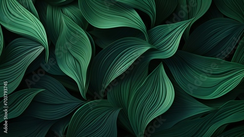 Seamless patterns of wavy green leaves form a tranquil and verdant tapestry