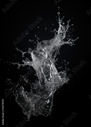 Water Splash with black background
