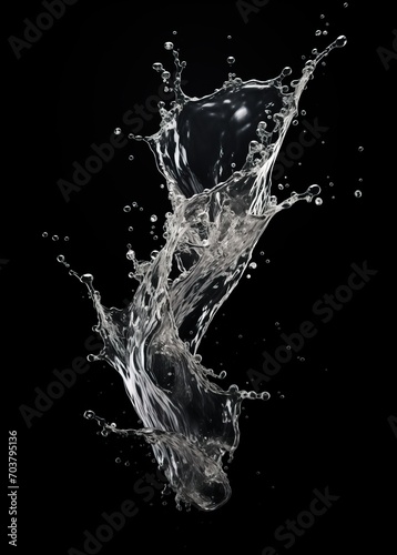 Water Splash with black background