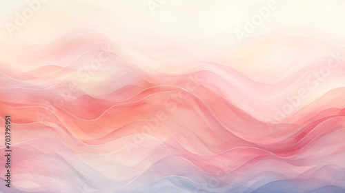 Abstract watercolour texture background. Watercolor wallpaper with waves in pink, red, blue and white colours.