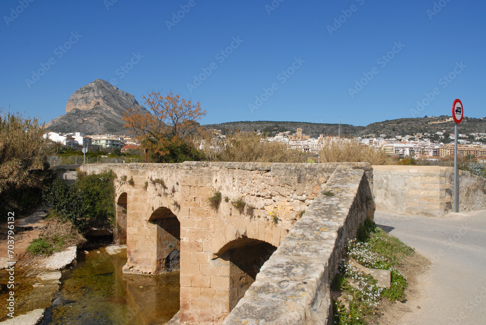 Fototapeta premium Bridge over river Gorgos, Javea, Alicante Province, Spain