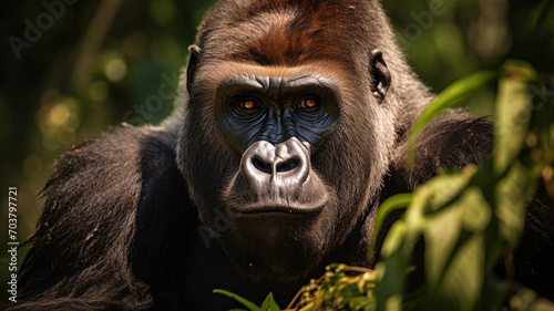 silverback mountain gorilla in wilderness photo