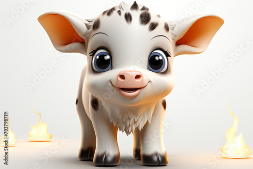 cute calf cartoon style