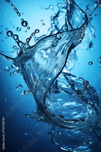 Water Splash with blue background