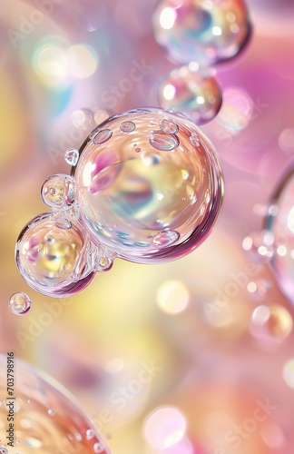Vibrant macro photography of colorful oil drops on the surface of water creating an abstract background and texture
