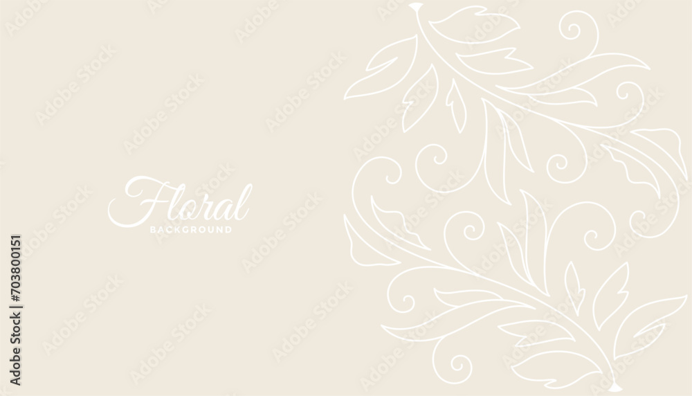 line style beautiful floral swirl background design
